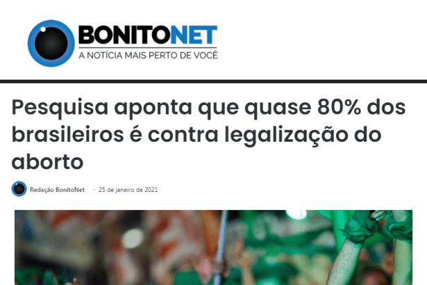 Bonito Net divulga pesquisa nacional realizado pela Paraná Pesquisas