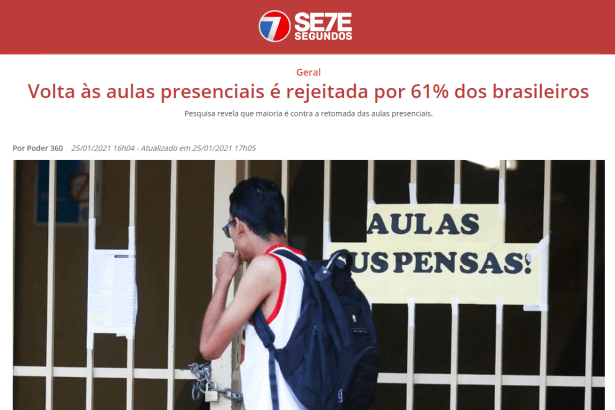 Portal 7 Segundos divulga pesquisa nacional realizado pela Paraná Pesquisas