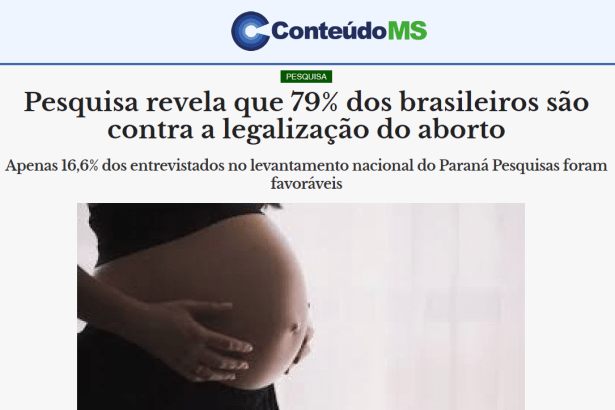 Conteúdo MS divulga pesquisa nacional realizado pela Paraná Pesquisas
