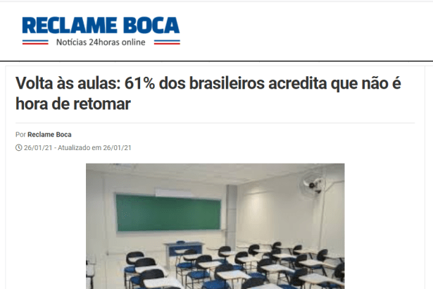 Reclame Boca divulga pesquisa nacional realizado pela Paraná Pesquisas