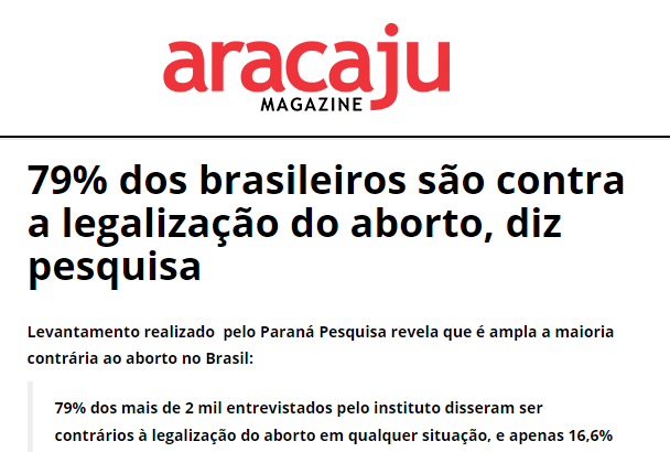 Aracaju Magazine divulga pesquisa nacional realizado pela Paraná Pesquisas
