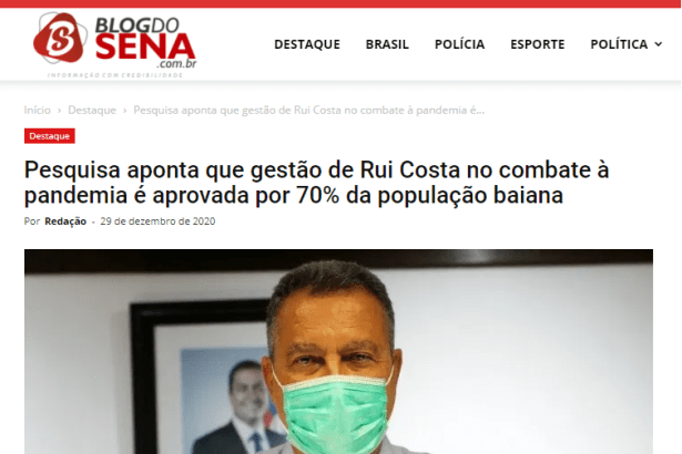 Blog do Sena divulga pesquisa realizado pela Paraná Pesquisas