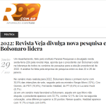 Portal R92.com.br divulga pesquisa nacional realizado pela Paraná Pesquisas
