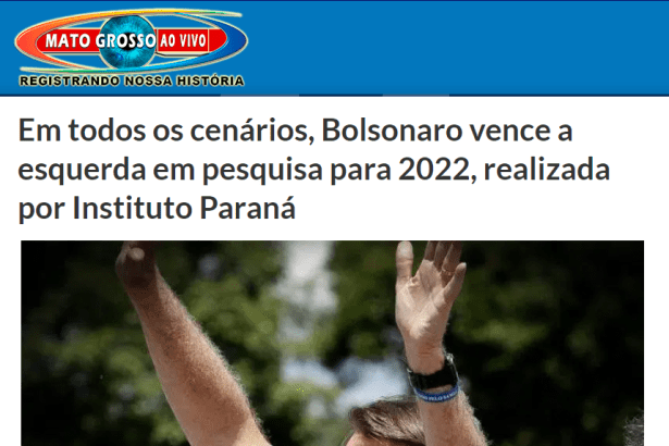 Mato Grosso ao Vivo divulga pesquisa nacional realizado pela Paraná Pesquisas