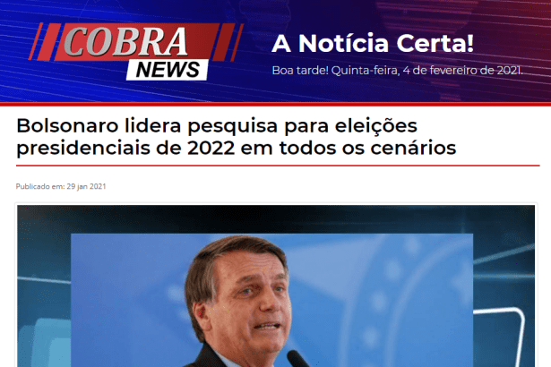 Cobra News divulga pesquisa nacional realizado pela Paraná Pesquisas