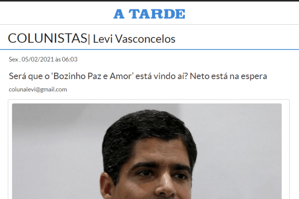 A Tarde - Colunista Levi Vasconcelos cita pesquisa nacional realizado pela Paraná Pesquisas