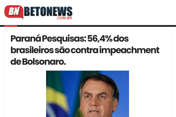 Beto News.com.br divulga pesquisa nacional realizado pela Paraná Pesquisas