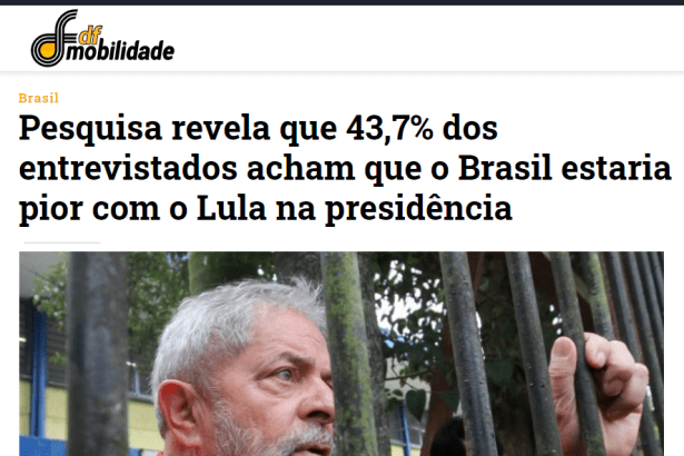 DF Mobilidade divulga pesquisa nacional realizado pela Paraná Pesquisas