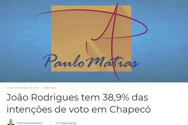 Blog do Paulo Matias divulga pesquisa realizado pela Paraná Pesquisas
