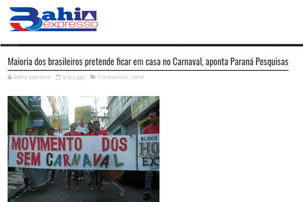 Bahia Expresso divulga pesquisa nacional realizado pela Paraná Pesquisas