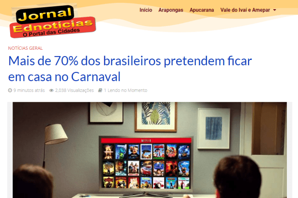 Jornal Edição de Notícias divulga pesquisa nacional realizado pela Paraná Pesquisas