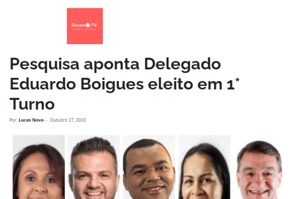 Suzano.TV divulga pesquisa realizado pela Paraná Pesquisas