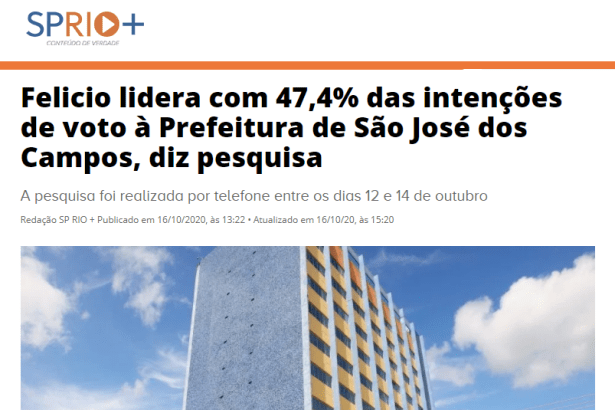 SP RIO MAIS divulga pesquisa realizado pela Paraná Pesquisas
