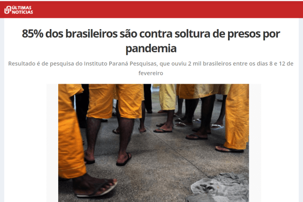 Últimas Notícias divulga pesquisa nacional realizado pela Paraná Pesquisas