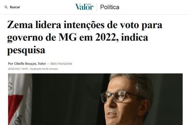 Valor Econômico divulga pesquisa realizado pela Paraná Pesquisas
