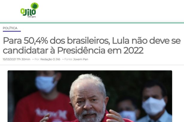 Portal O Jilo divulga pesquisa realizado pela Paraná Pesquisas