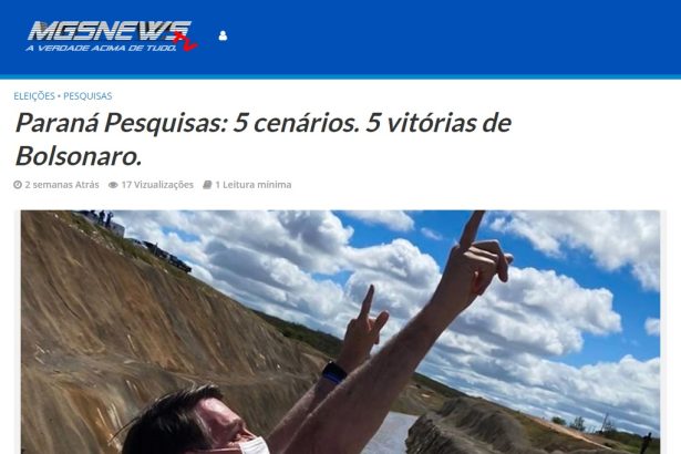 MGS News TV divulga pesquisa realizado pela Paraná Pesquisas