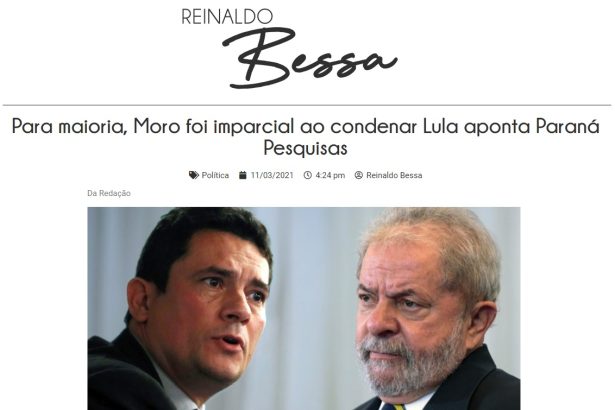 Reinaldo Bessa divulga pesquisa realizado pela Paraná Pesquisas