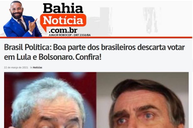 Bahia Notícia.com.br divulga pesquisa realizado pela Paraná Pesquisas