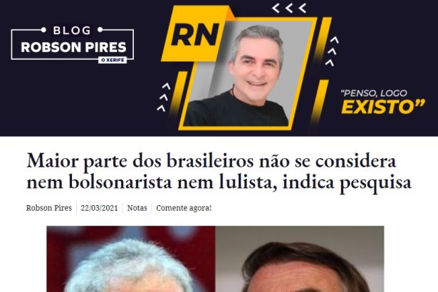Blog Robson Pires - O Xerife divulga pesquisa realizado pela Paraná Pesquisas