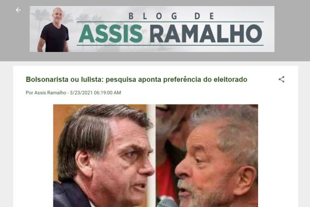 Blog de Assis Ramalho divulga pesquisa realizado pela Paraná Pesquisas