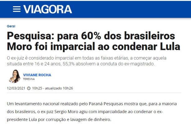 Portal Viagora divulga pesquisa realizado pela Paraná Pesquisas