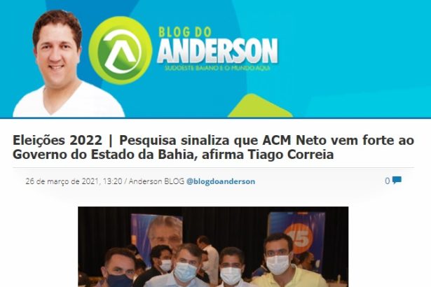 Blog do Anderson divulga pesquisa realizado pela Paraná Pesquisas