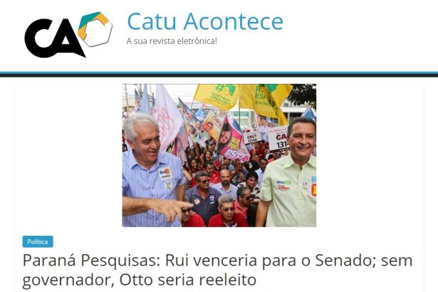 Catu Acontece divulga pesquisa realizado pela Paraná Pesquisas