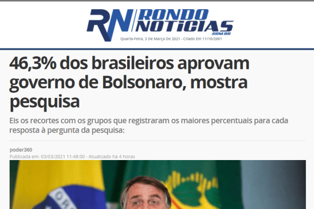Rondo Notícias divulga pesquisa realizado pela Paraná Pesquisas