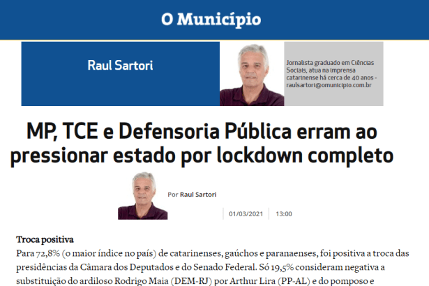 O Município cita pesquisa realizado pela Paraná Pesquisas