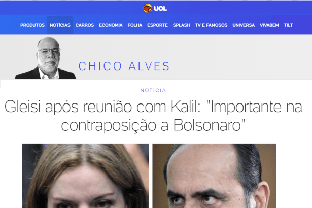 UOL Notícias - Coluna Chico Alves divulga pesquisa realizado pela Paraná Pesquisas