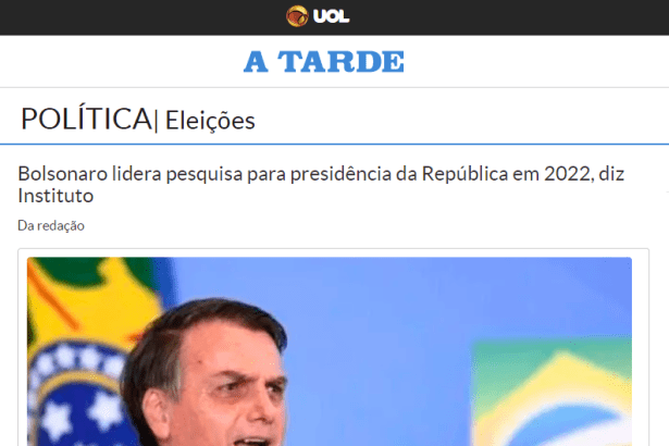 A Tarde - UOL divulga pesquisa realizado pela Paraná Pesquisas
