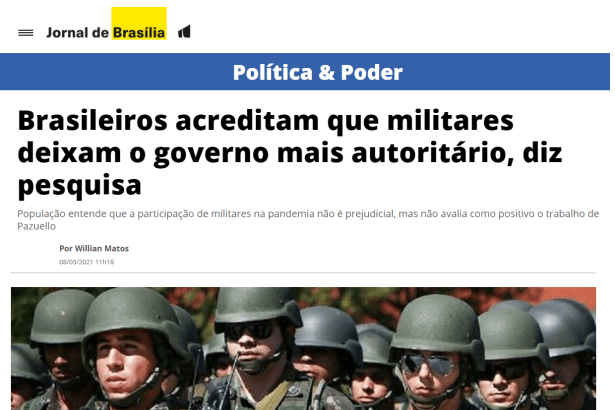 Jornal de Brasília divulga pesquisa realizado pela Paraná Pesquisas