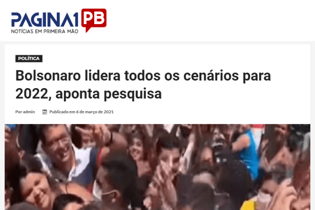 Página 1 PB divulga pesquisa realizado pela Paraná Pesquisas