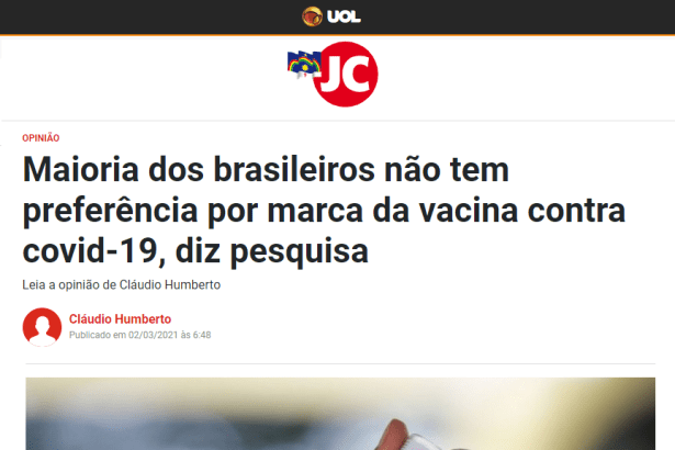 JC - NE10 - Cláudio Humberto divulga pesquisa realizado pela Paraná Pesquisas