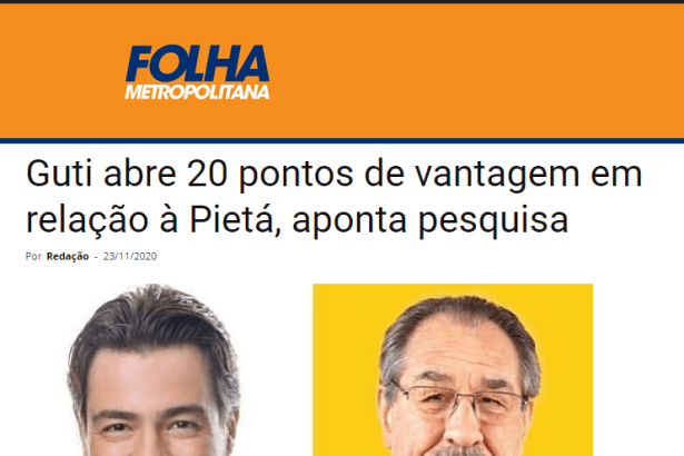 Folha Metropolitana divulga pesquisa realizado pela Paraná Pesquisas