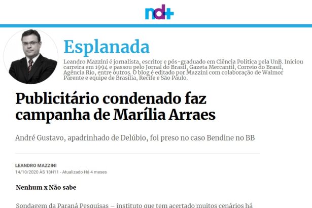 ND Mais cita pesquisa realizado pela Paraná Pesquisas