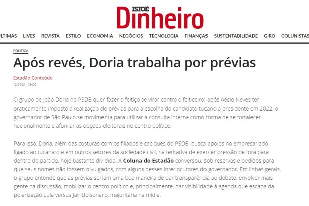 ISTO É - Dinheiro cita entrevista realizado com o Diretor da Paraná Pesquisas