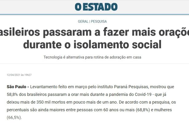 Imirante.com - O Estado divulga pesquisa realizado pela Paraná Pesquisas