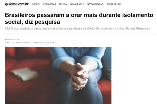 Portal Guiame divulga pesquisa realizado pela Paraná Pesquisas