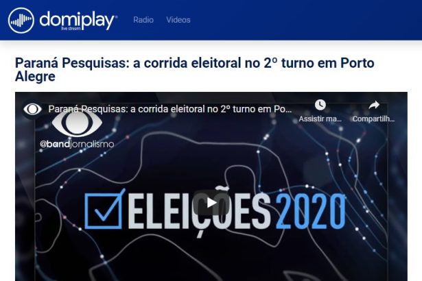 Portal Domiplay divulga pesquisa realizado pela Paraná Pesquisas