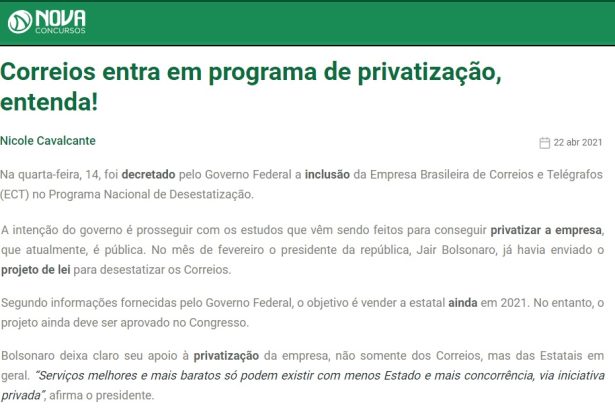 Nova Concursos cita pesquisa realizado pela Paraná Pesquisas