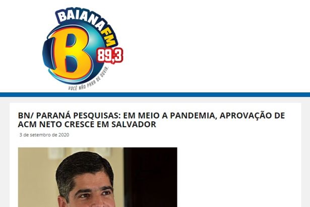 Baiana FM divulga pesquisa realizado pela Paraná Pesquisas