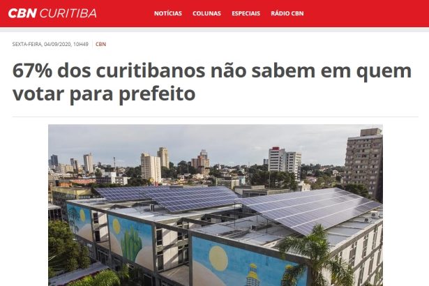 CBN Curitiba divulga pesquisa realizado pela Paraná Pesquisas