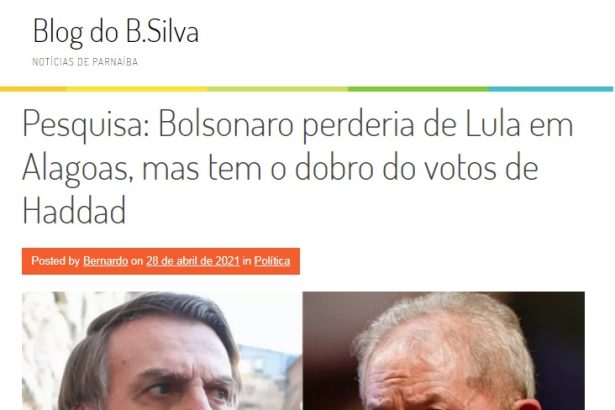 Blog do B.Silva divulga pesquisa realizado pela Paraná Pesquisas