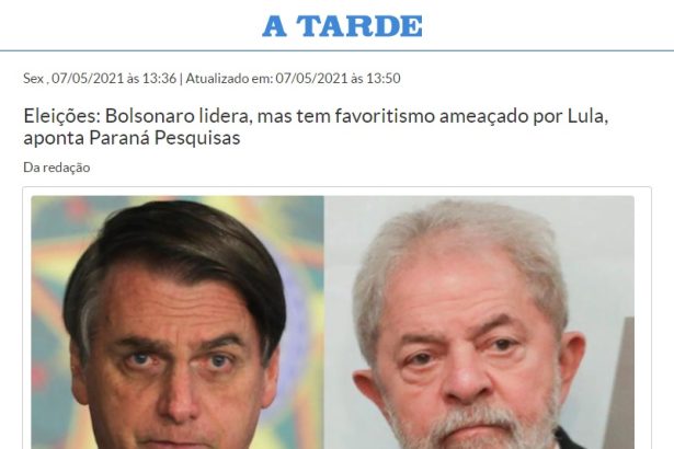 A Tarde divulga pesquisa realizado pela Paraná Pesquisas