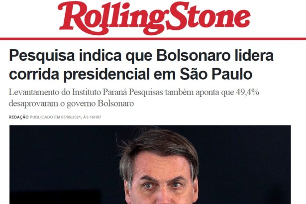 Rolling Stone divulga pesquisa realizado pela Paraná Pesquisas