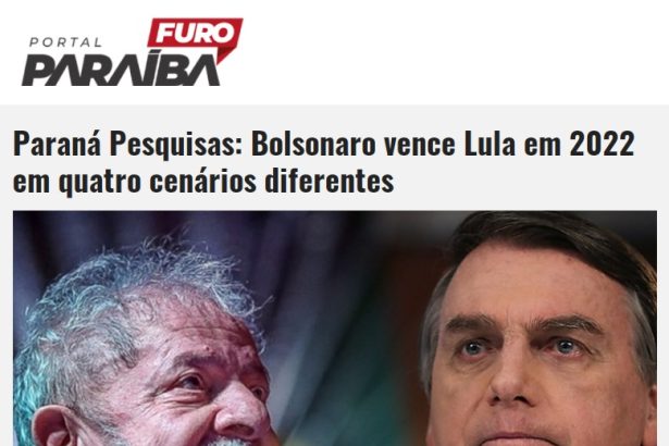 Portal Furo Paraíba divulga pesquisa realizado pela Paraná Pesquisas