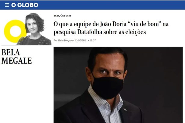 O Globo - Blog Bela Megale cita pesquisa realizado pela Paraná Pesquisas
