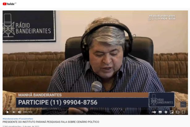 Rádio Bandeirantes - Manhã Bandeirantes divulga pesquisa realizado pela Paraná Pesquisas